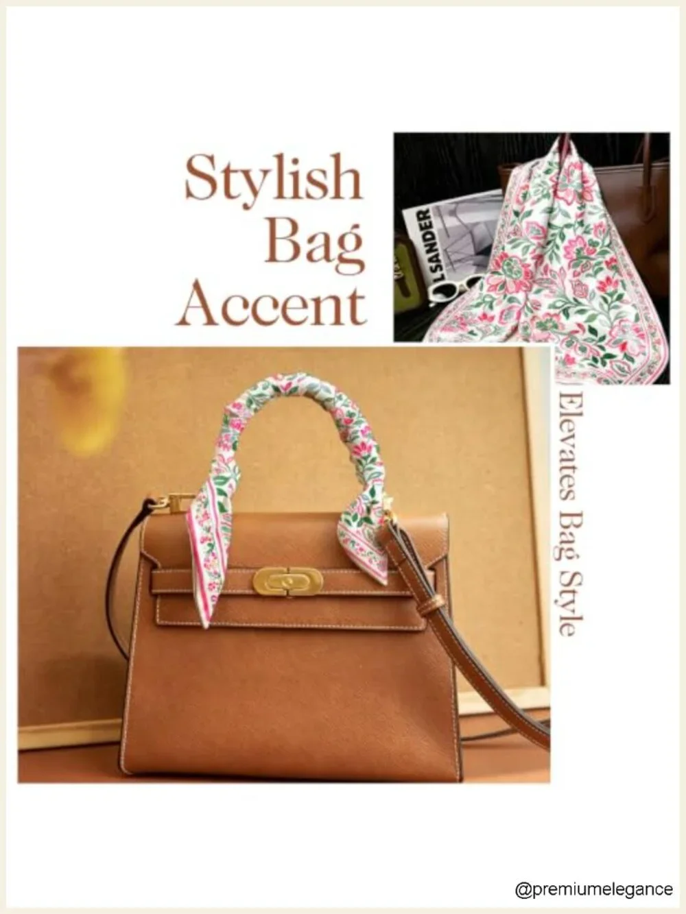 Silky Satin Multifunctional Square Scarf for Women - Hair Neck Purse Accessory